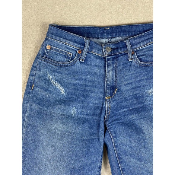 Gap 1960 Womens‎ 26 Skinny Jeans Stretch Mid Rise Distressed Athletic Fit Blue - Picture 2 of 10
